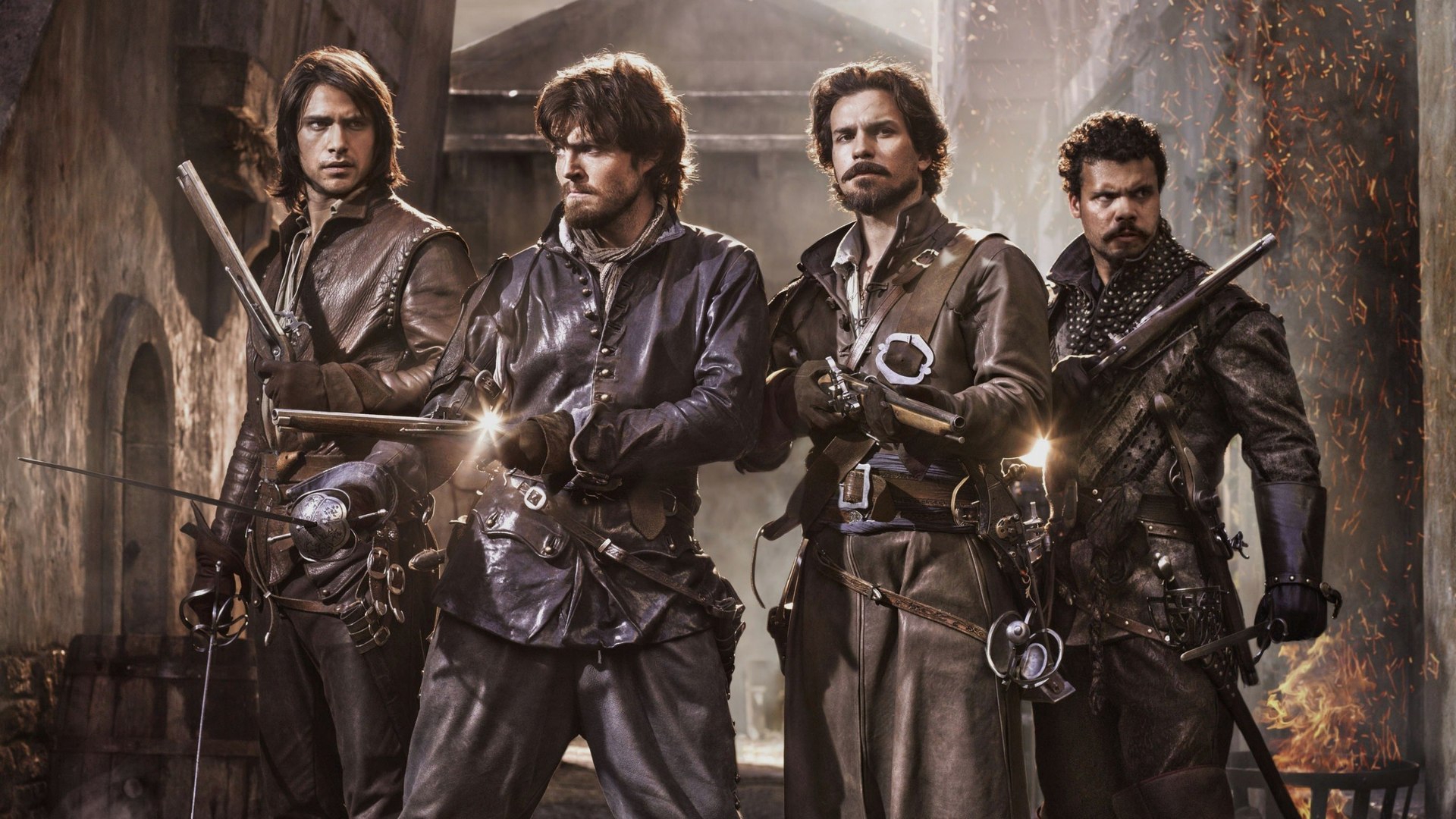 Дата выхода три. Группа мушкетеров. The Musketeers 2014 обложка. Три мушкетера обои. Мушкетеры фон.